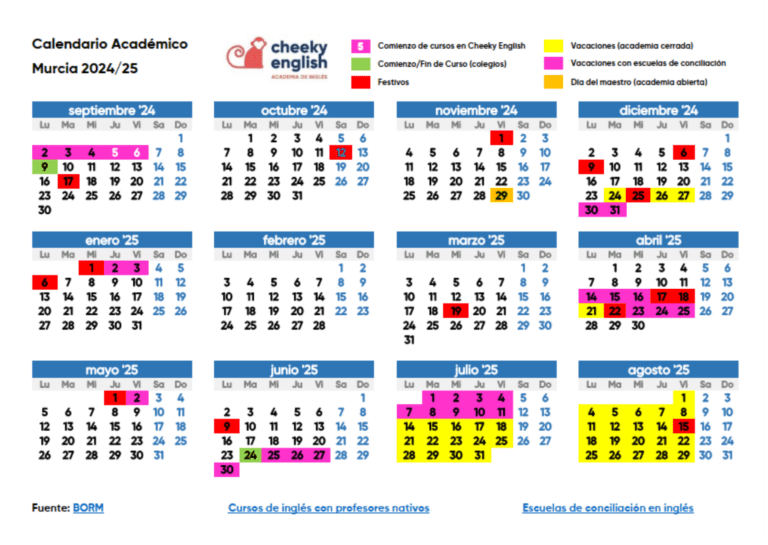 Calendario Escolar Murcia 2024 2025